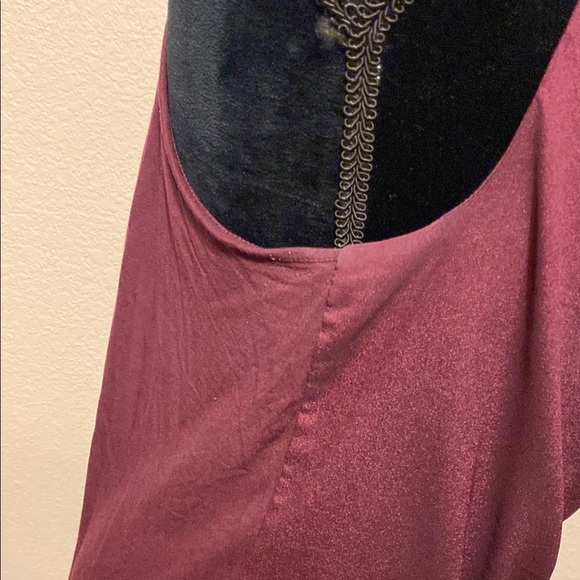 Burgundy Razorback Top with Cowl Neck - Picture 5 of 8